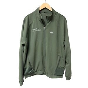 Figs Scrub Jacket Mens Large Green Technical Collection Full Zip Nurse Med Style